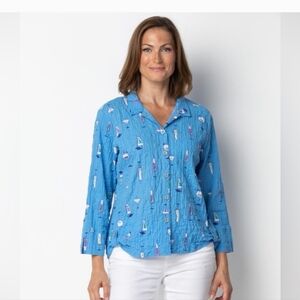 Habitat Blue Cocktail Print Button-up Shirt Small